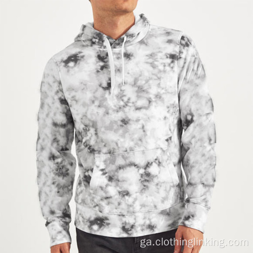 Hoodie tuar ceatha Il-Dath Pullover Ceangail